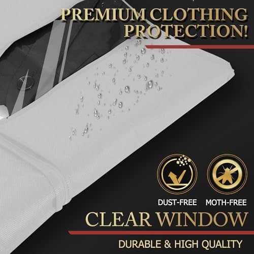 Hleelomi 1 Pack 40-in Garment Bag for Hanging Clothes Suit Bag White - Image 5