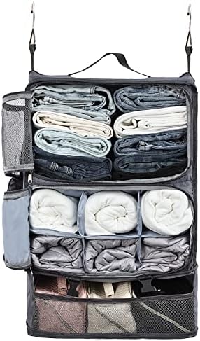 Surblue Hanging Travel Shelves Compression Packing Cube for Carry-on Luggage Suitcase Collapsible with Extension Layer Large Capacity, Grey, XXL by SURBLUE