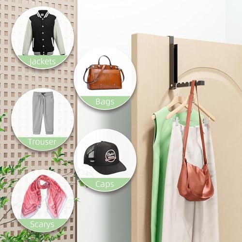 BAKON 2-Pack Over The Door Hanger Foldable Clothes Drying Rack, Collapsible Hanging Coat Rack for Laundry Room & Bedroom, Space-Saving Compact Foldable Portable Clothing Hanger Hook,Black - Image 4