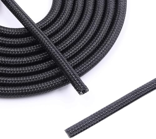 1/4" - 10Ft Split Braided Cable Sleeve, Wire Loom Tubing, Black by Unknown