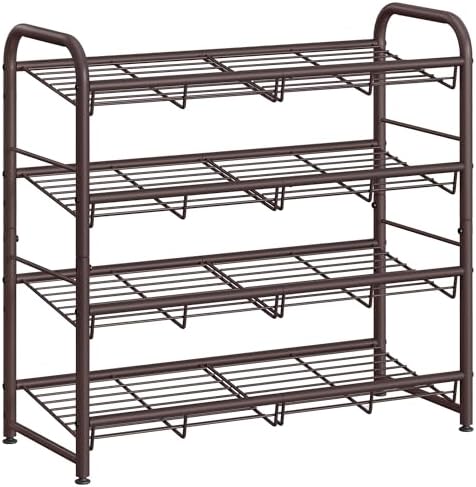 SONGMICS 4-Tier Stackable Metal Shoe Rack, Holds Up to 16 Pairs of Shoes by SONGMICSbySONGMICSHOME