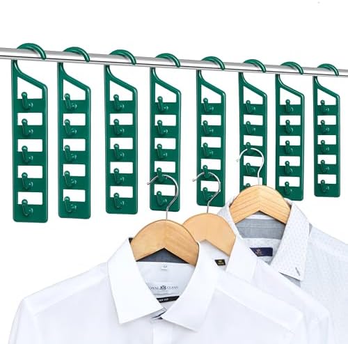 Set of 8 Space Saving Hangers for Clothes, Hanger Organizer Space Saver by CraftyCrocodile