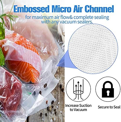 200 Vacuum Sealer Bags For Food, 8x12 Inch Thick BPA Free Vacuum Sealer Storage Bags, Compatible with All Vac Machines, Food Saver, Seal a Meal, Weston, Commercial Grade Precut Prep Sous Vide Bags - Image 2