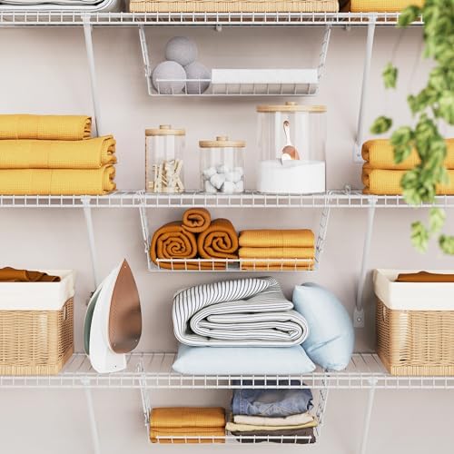 ClosetMaid Hideaway Behind-the-Hangers Hanging Wire Shelf for Closets, Pantries, Laundry Rooms (3-Pack) - Image 4