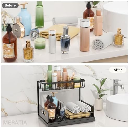 Under Sink Organizer, 2-Tier Pull-Out Metal Drawer, 2 Pack - Image 6