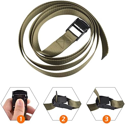 TRIWONDER Cinch Tie Down Strap Lashing Straps Heavy Duty Nylon Straps with Cam Buckles for Cargo, Trucks, Boat, Motorcycle,SUP, Kayak, Canoe, Trailer (1.5m, Green - 4 Pack) - Image 5