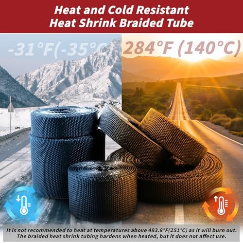 Oleitodh 66 ft 3/4 in 2:1 Heat Shrink Braided Sleeving, Black - Image 6
