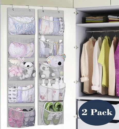 KEETDY Over the Door Organizer Storage for Closet with 5 Pockets Organizer for Bedroom Bathroom, 2 Pack - Image 2