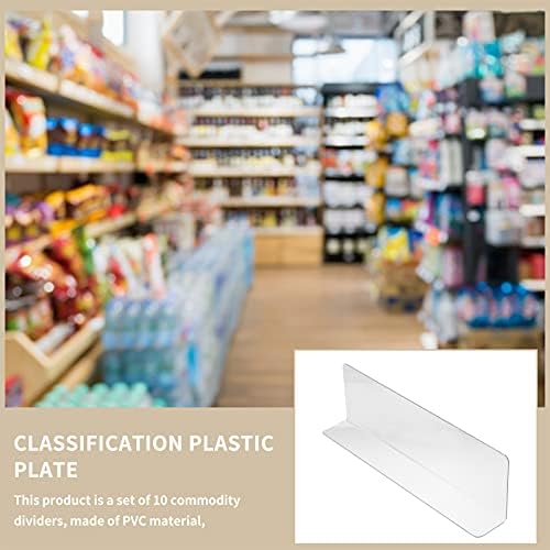 ULTECHNOVO 10pcs Clear Shelf Dividers for Shelves, 7.86" Long Clear Pharmacy Shelf Dividers L Shape Separator Thicken Clapboard for Commodity Classification for Cabinets Shelf Store - Image 7