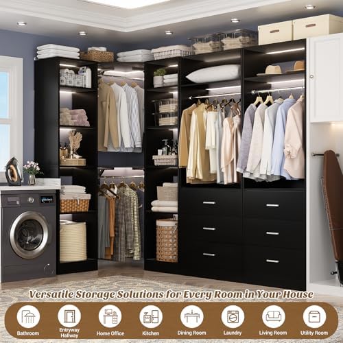 Besiost Corner Closet System with 6 Drawers, Corner Closet Organizer System - Image 6