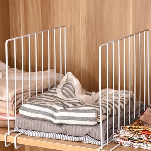 Baluue Shelf Dividers for Closet Organization, Clip On Shelving Separators for Wood Shelves Purse Organizer for Closets Sweater Clothing and Linen Storage 20 X 11. 8 Inch by Baluue
