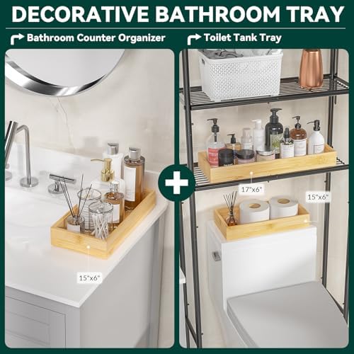 Lixple Bamboo Kitchen Drawer Organizer, 2 Pack, 15" x 6" x 2" - Image 4