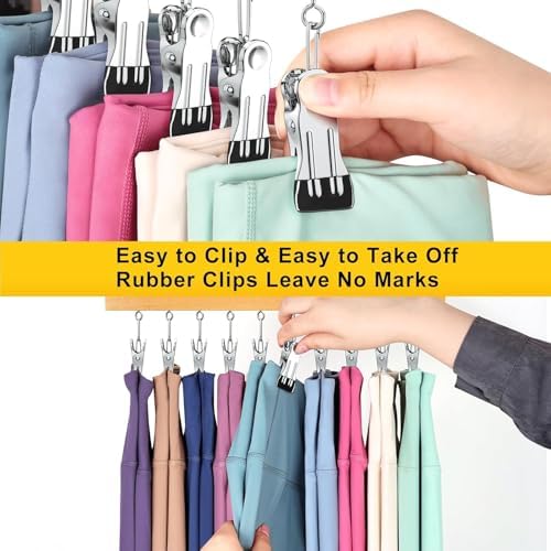 Legging Organizer for Closet, Pants Hangers with Clips - Image 5