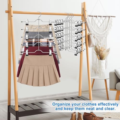 Pants Skirt Hangers with Clips 4 Pack 5 Tier - Image 6