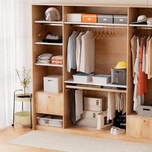 Adjustable Closet Shelves Organizer,3 Pack Expandable Racks for Wardrobe,Cabinet,Storage Tension Shelving for Pantry Cupboard Kitchen (White,W:11.8" D x 17"-31" W,3-PCS) - Image 2
