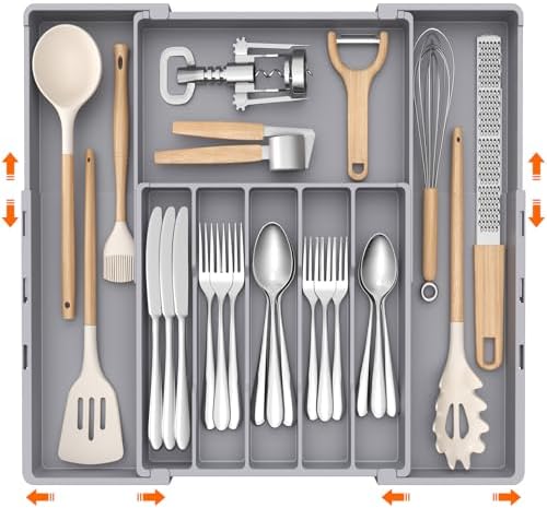 Lifewit Expandable Silverware Drawer Organizer, Utensil Tray for Kitchen by Lifewit