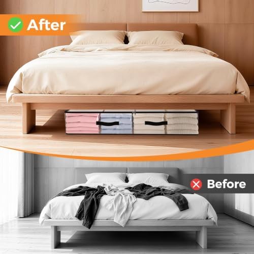 2 Pack Under Bed Storage Bags, 90L Foldable Clear Containers with Handles - Image 6