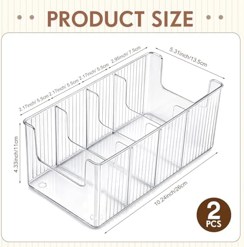 Junkin 2 Pcs Acrylic Belt Organizer with Adjustable 4 Compartments Clear Stackable Belt Holder for Men Leather Belts Storage Box for Closet Drawer Organization Multi-Purpose Display Bin with Inserts - Image 2