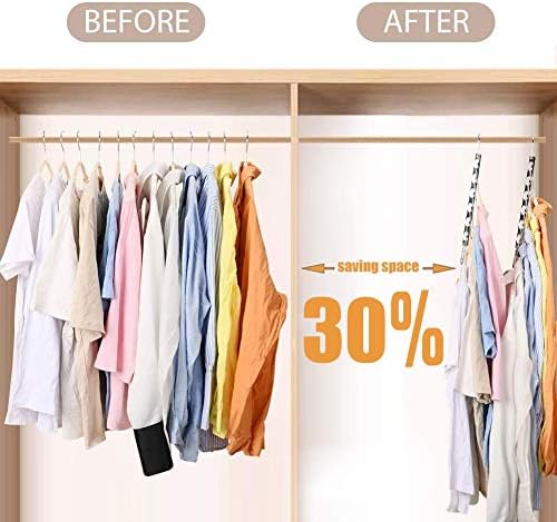 Metal Magic Hangers Space Saving Clothes Hangers Closet Space Saver Clothing Hanger Oragnizer for Wardrobe Space,Wrinkle-Free Clothes（Pack of 20） - Image 2