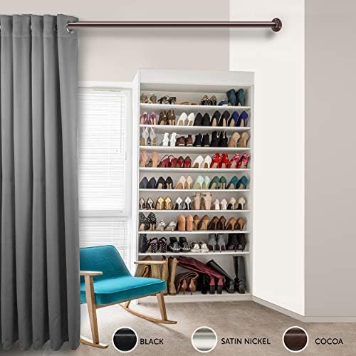 RUDI 1.5 inch Premium Heavy Duty Wall Adjustable 28-48 inch Room Divider Rod with Socket Set, Cocoa - Image 2