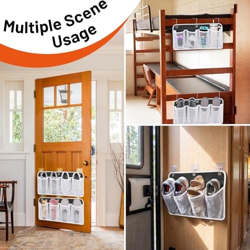 RV Shoe Storage for Bedside - 4 Pocket Wall Mounted Entryway Shoes Rack - Image 6