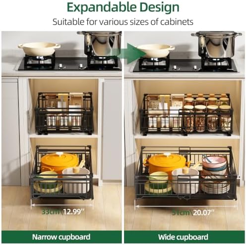 NETEL 1 Pack Expandable Pull Out Cabinet Organizer, 16.5" Deep - Image 5