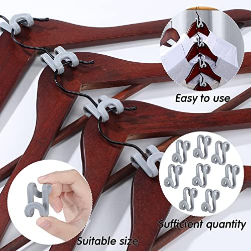 Unittype 100 Pcs Unitype Hanger Connector Hooks, Space Saving Clips, Gray - Image 5