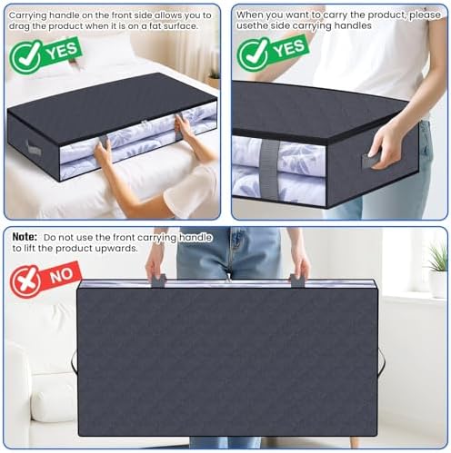 TasticTotes 6 Pack Under Bed Storage Containers, 90L Blanket Storage Bags - Image 5