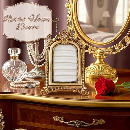 Liliaafar Vintage Ring Holder Frame Style Gold Ring Wedding Display - Image 3