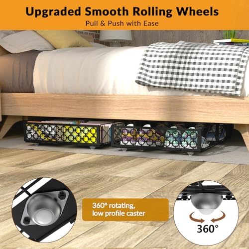 NADAMOO Low Profile Under Bed Storage with Wheels, 5.4" Ultra-Thin, 2 Pack - Image 4