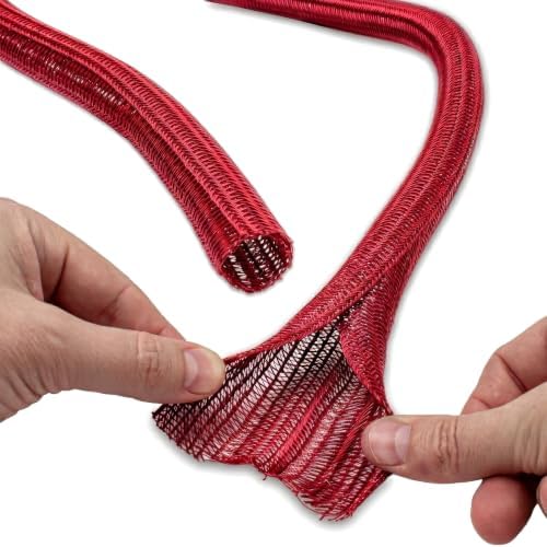 Electriduct 3/4" Hook Self Closing Wrap Around Sleeve - 10 Feet - Red - Image 3