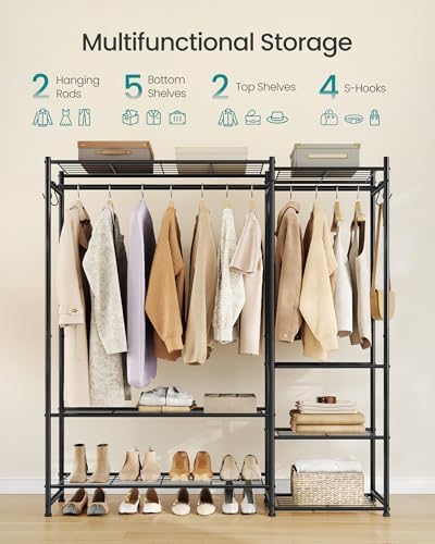 SONGMICS Portable Closet Wardrobe, Freestanding Clothing Rack - Image 3