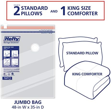 Shrink-Pak Space Bags Vacuum Storage Bags for Bedding Jumbo Compression 3 Pack Clear for Comforters Blankets (3 Jumbo/Bedding Solo) - Image 6