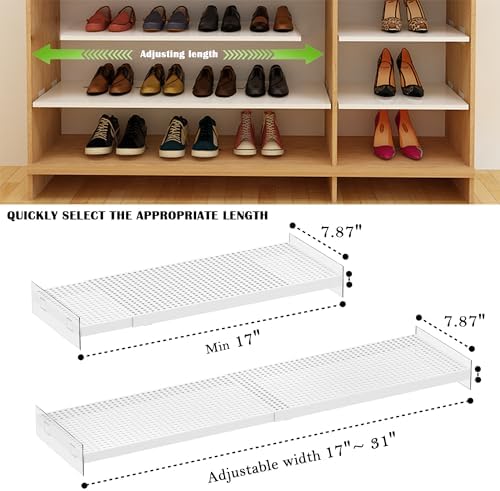 Adjustable Closet Shelves Divider, Expandable Metal Hanging Shelves Closet Separator for Closet Cabinet Wardrobe Cupboard Bedroom, 2 Pack - Image 3