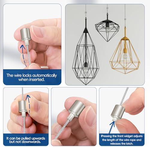 1/16 Inch Cable Clamps, 1/16" M3 304 Stainless Steel Wire Rope Cable Clip Clamp, Reusable One Way Wire Rope Clips for 1.5mm-2.0mm Cable for Holiday Decorations for Outdoors/Indoors- 4 PCS - Image 5