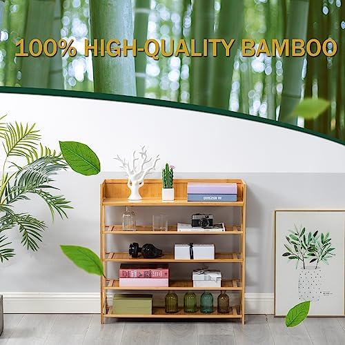 latifolia Bamboo Shoe Rack, 5-Tier Shoe Rack Organizer for Entryway, Living Room(Nature, 31.40''L) - Image 5