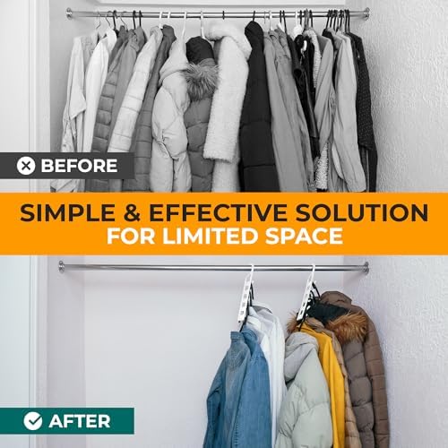 Set of 6 Space Saving Hangers for Clothes, Hanger Organizer Space Saver - Image 4