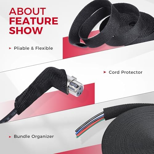 2 in 1 Heat Shrink Braided Sleeving Fabric Tubing 2"-14FT - Image 4