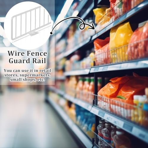 Yaocom 20 Pcs Gondola Shelf Fence 48x3'' Retail Front Wire Guard, White - Image 5