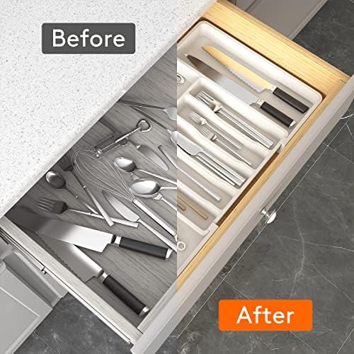 Lifewit Extra Large Silverware Drawer Organizer, Expandable Utensil Tray - Image 4