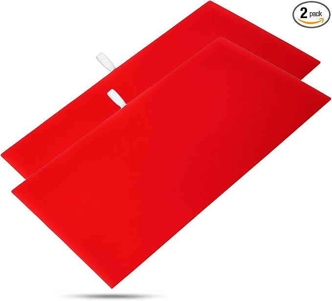 TheDisplayGuys For Your Modern Living 2-Pack Flat Foam Cushion Jewelry Display Pad Inserts - Velvet - Tray/Case Liners - Necklaces, Bracelets, Watches (Red) by The Display Guys