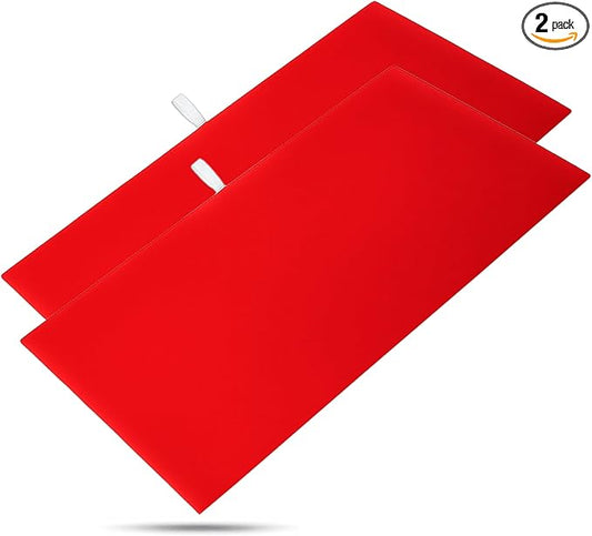 TheDisplayGuys For Your Modern Living 2-Pack Flat Foam Cushion Jewelry Display Pad Inserts - Velvet - Tray/Case Liners - Necklaces, Bracelets, Watches (Red) by The Display Guys