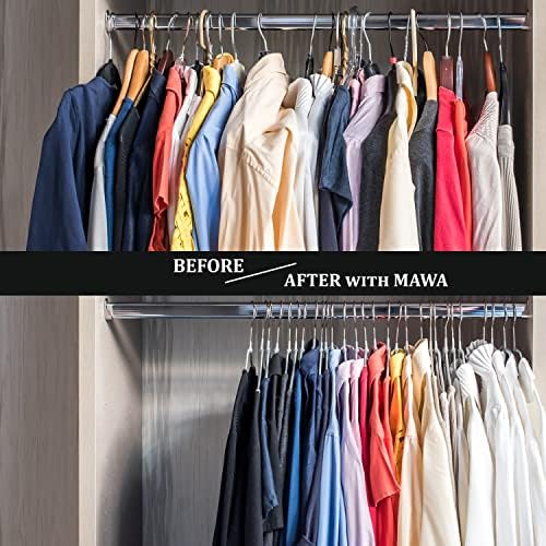 Mawa by Reston Lloyd, Euro Ultra-Thin Series, Non-Slip Space Saving Clothes Hanger, Style 40/PT for T-Shirts, Blouse, & Sun Dresses, Set of 4, Black - Image 2