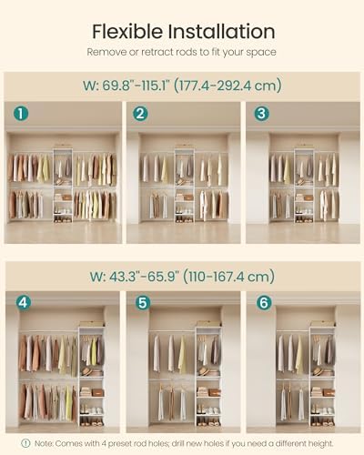 SONGMICS Closet System, Customizable Walk-In Closet Organizer System - Image 5