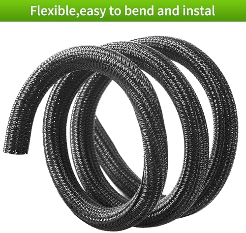 Split Wire Loom 3/4 Inch 25ft, Braided Cable Sleeve for Cable Management, Cord Protector for Pets, TV, Desk & Automotive, Black - Image 3