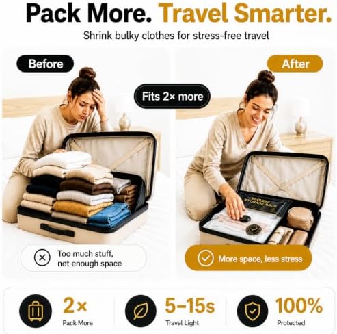 16 Pack Vacuum Storage Bags with Electric Pump for Clothing, Home & Travel - Image 5