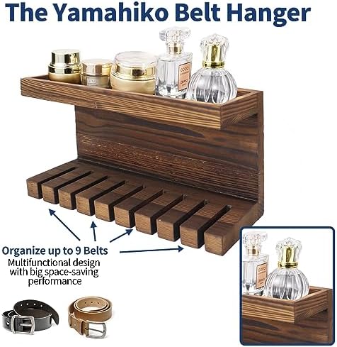 Yamahiko Belt Storage Organizer for Closet, Belt Hanger Wall Mounts with Double Shelving Platform, Belt Rack Holder Shelf for Closet Door, Wall Closet Organizer Tie Belt Hanger Rack for Men Women - Image 3