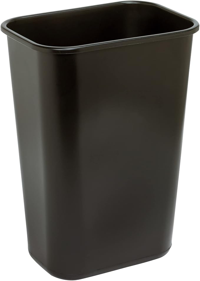 Wastebasket, 10.25 Gallons, 20 1/2in.H x 15 1/2in.W x 11 1/2in.D, Black, WB0196