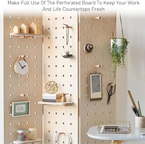 2-5 Panels Pegboard Partition Screen,Folding Pegboard Room Divider,Room Divider Wall with Foot Brackets,Convenient for Bedroom Market Jewelry Store(Style 2,180x40cm-3 Panel) - Image 6