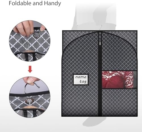 Univivi 60 Inch Lightweight Garment Bag for Hanging Clothes, 10 Pack, Black - Image 6